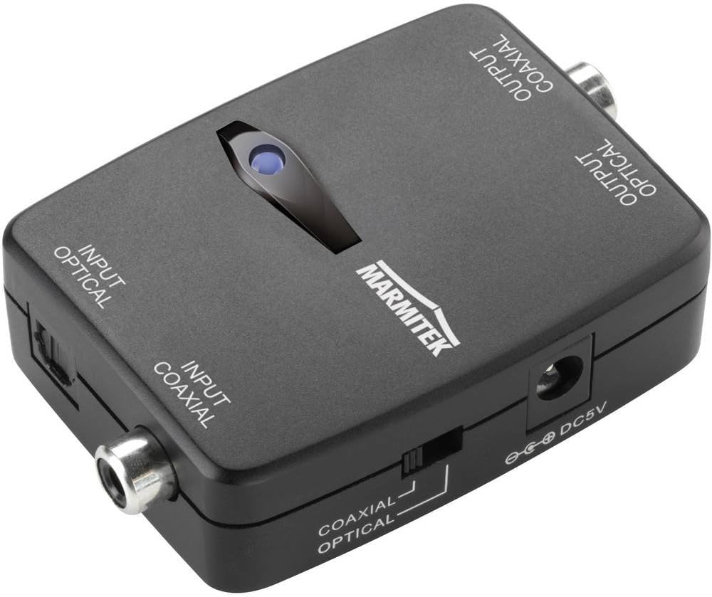 Audio Konverter Toslink zu Koaxial - Marmitek Connect TC22 - Audio Umwandler - Koaxial zu Toslink -