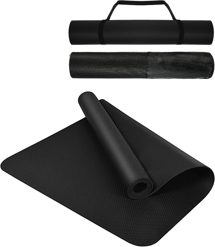 DiULi Yogamatte, Bodenschutzmatte Fitnessgerät Fitnessmatte mit Tragegurt und Tasche, für Pilates, W