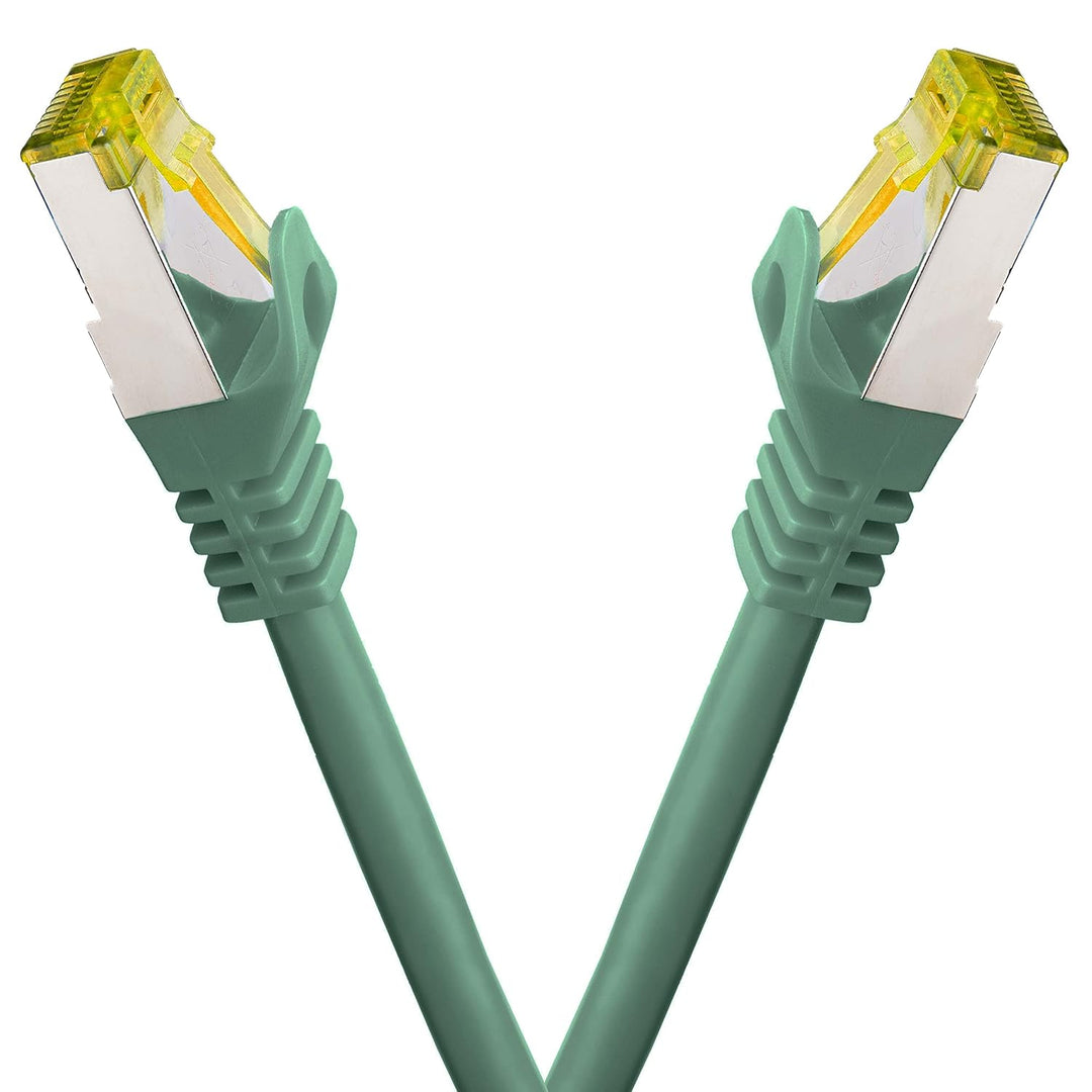 BIGtec LAN Kabel 5 Stück 3m Netzwerkkabel CAT7 Ethernet Internet Patchkabel CAT.7 grün Gigabit doppe