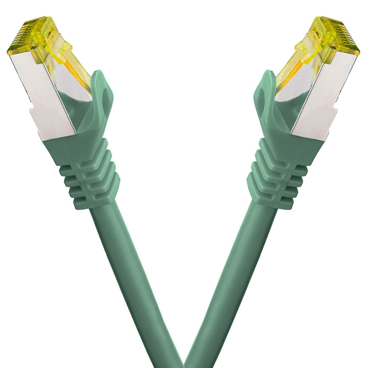 BIGtec LAN Kabel 5 Stück 3m Netzwerkkabel CAT7 Ethernet Internet Patchkabel CAT.7 grün Gigabit doppe