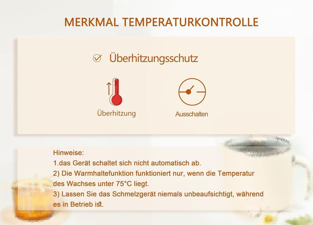 JULWHISPER Wachsschmelzer für die Kerzenherstellung 1,8L/60oz Wachsschmelzer mit Ausgiessvorrichtung