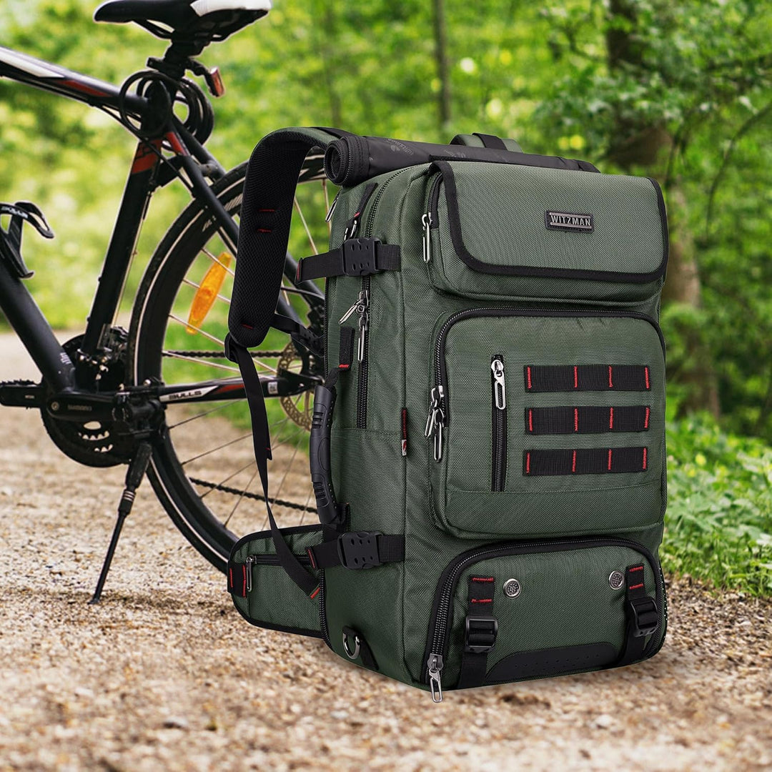 WITZMAN Reiserucksack Herren Gross Nylon Laptop Rucksack Fit 16 Zoll Reiserucksack Reisetasche mit S