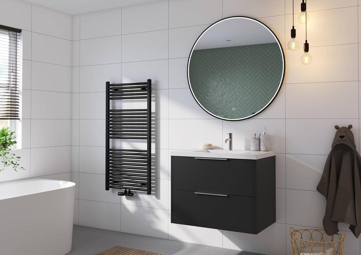 Badheizkörper Cole Matt Schwarz 60x120 cm 701W - Design Heizkörper Handtuchwärmer Handtuchtrockner H