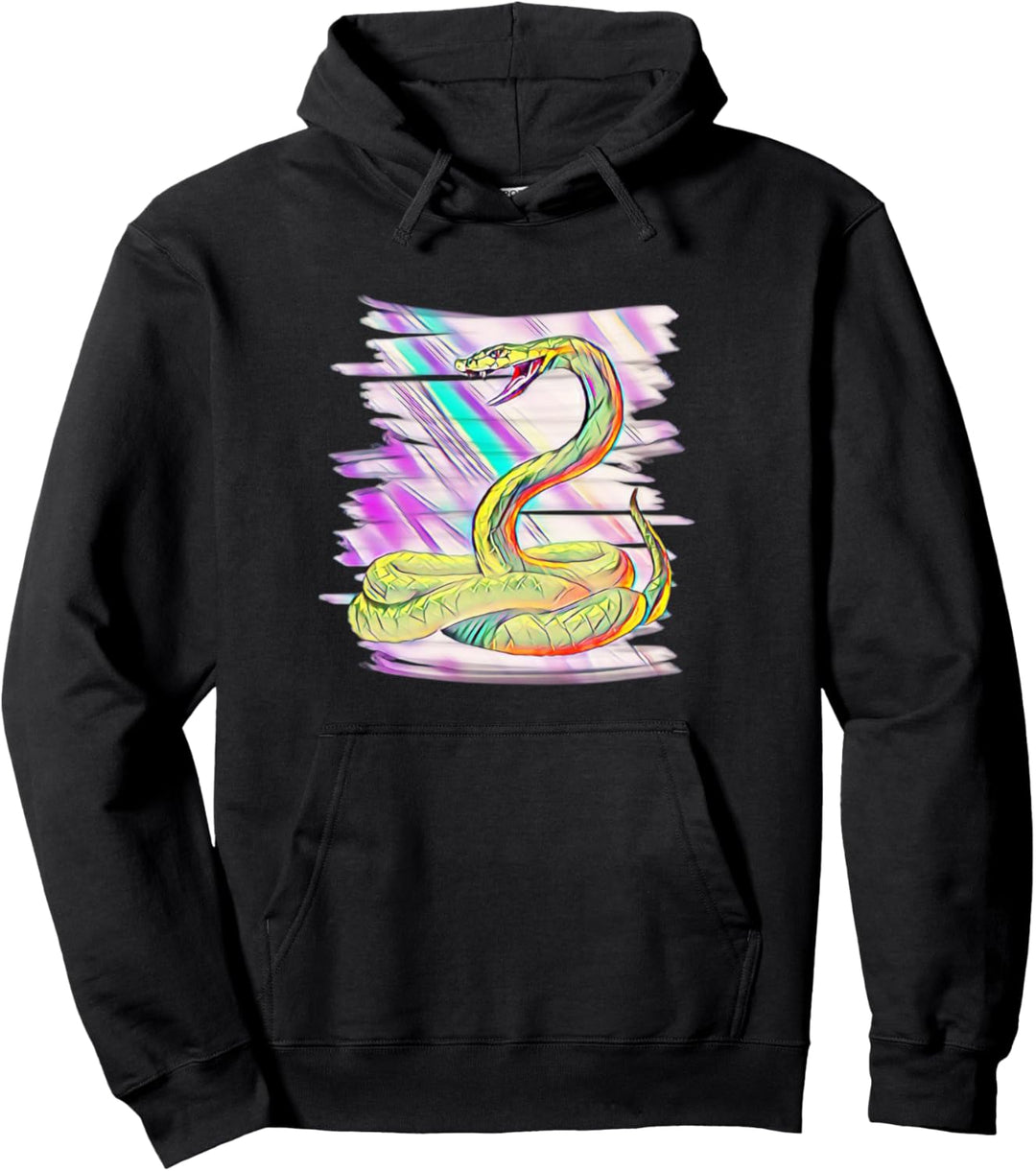 Cobra Motiv Schlange Terrarium giftiges Reptil Schlangen Pullover Hoodie
