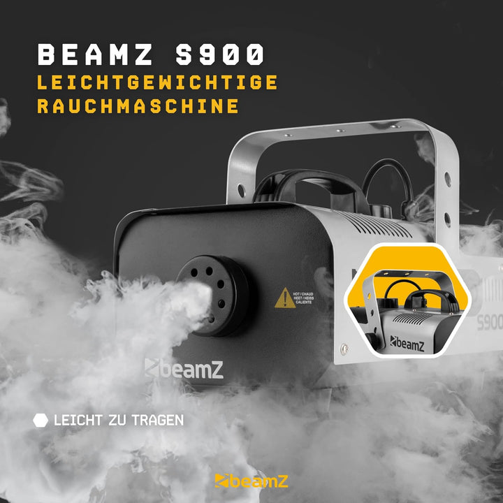 BeamZ S900 Nebelmaschine 900 Watt, Fogger, Party Rauchmaschine, Fog Machine, Kabelfernbedienung, 2,5