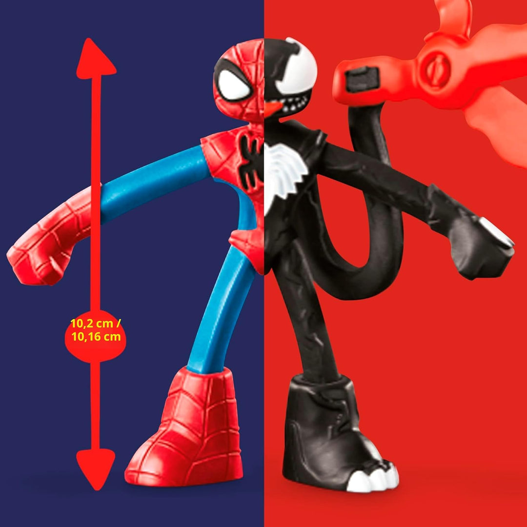 Play-Doh Marvel Spider-Man Netz-Action Set, 2 Spielfiguren und vielen Knetformen, 4 Dosen Modellierm