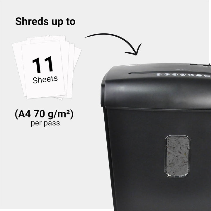 DESQ® Aktenvernichter | 9 Blatt | 4 x 35 mm | P-4 | 15 L | DSGVO konform, 355 x 186 x 322 mm (H x D