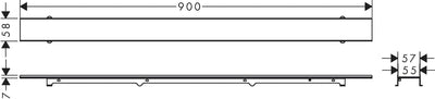 hansgrohe Fertigset Duschrinne RainDrain Rock, befliesbare Abflussrinne 800mm, Bodenablauf Dusche kü