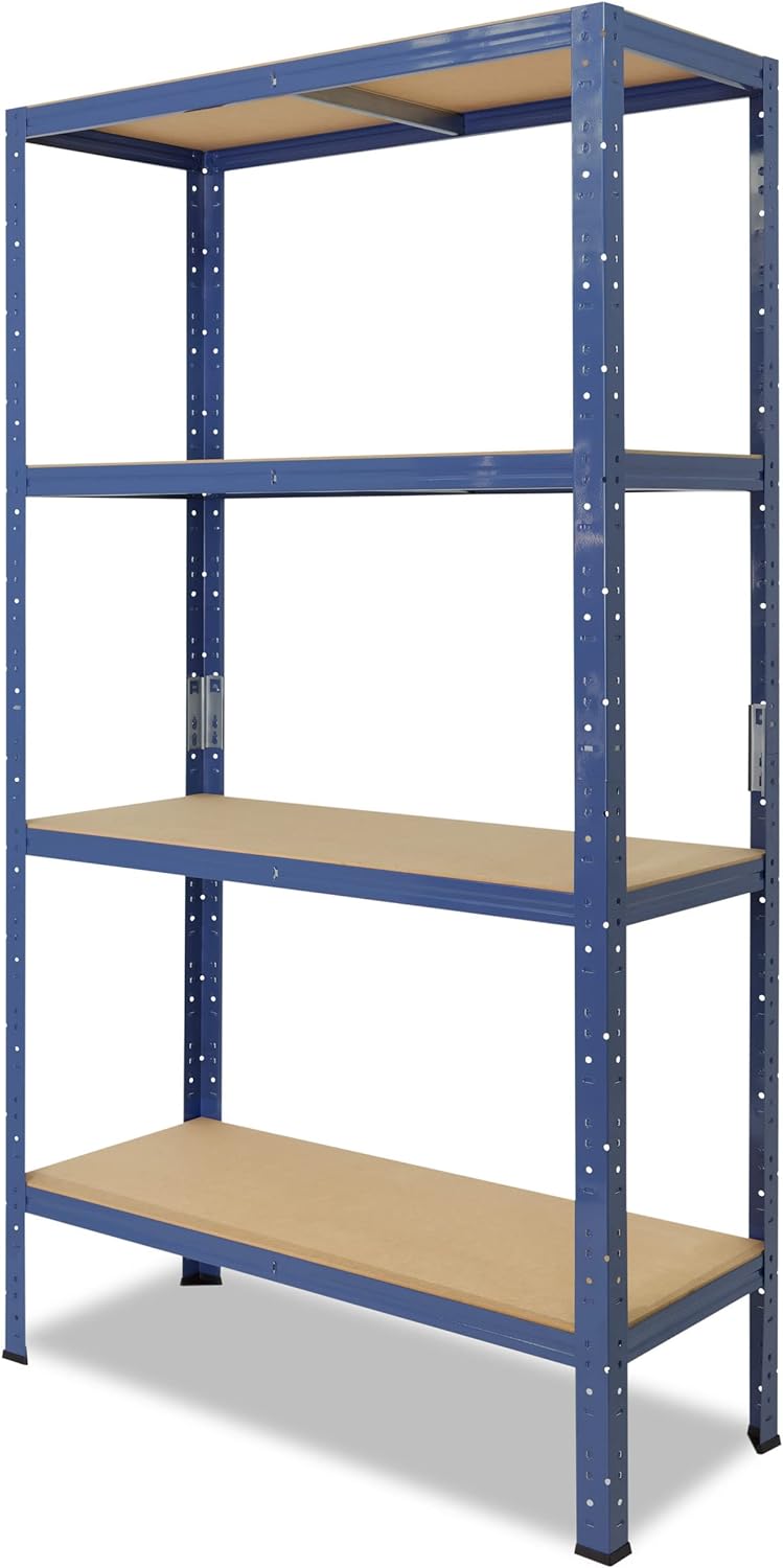 shelfplaza® 155x50x30cm Home Schwerlastregal blau/Metallregal mit 4 Böden/Kellerregal Metall, Garage