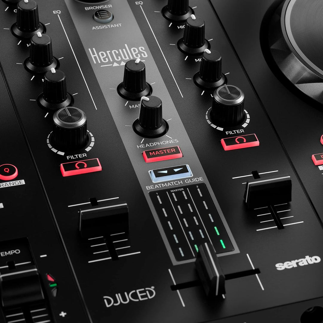 Hercules DJControl Inpulse 300 MK2 – USB-DJ-Controller – 2 Decks mit 16 Pads und eingebauter Soundka