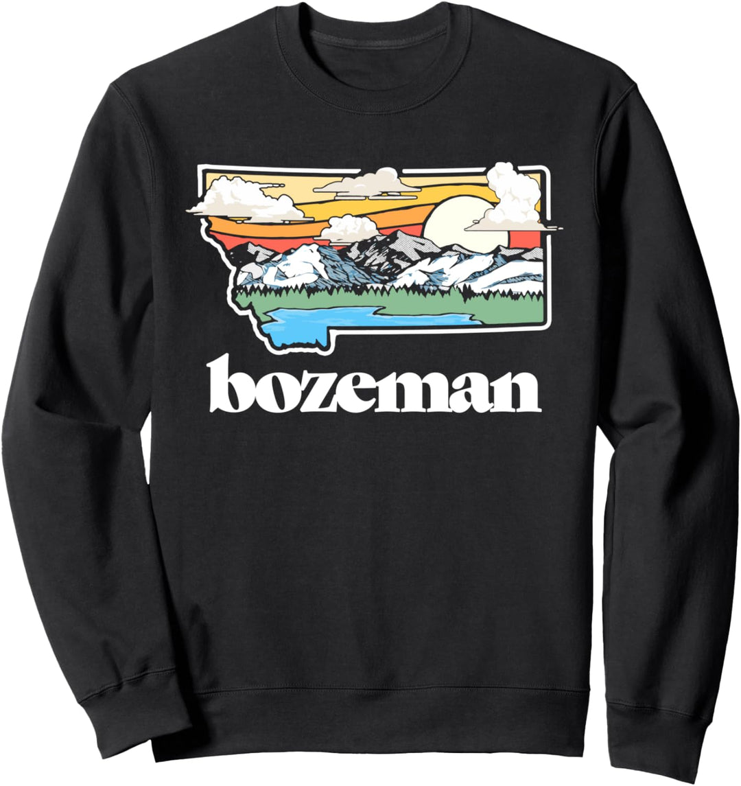 Vintage Bozeman Montana Outdoors Retro Mountains & Nature Sweatshirt