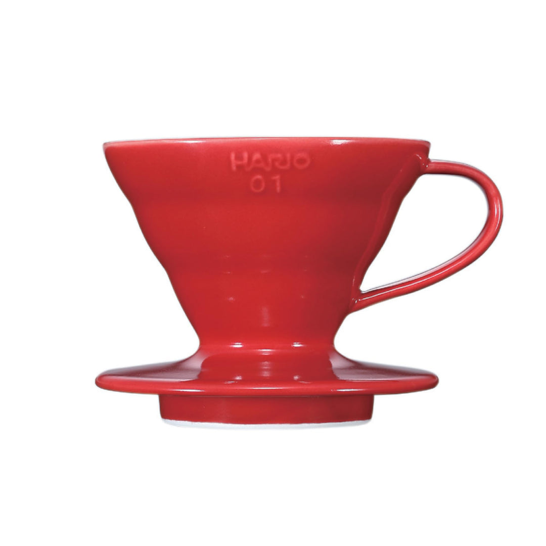 HARIO VDCR-01R V60 Transparenter Kaffee-Tropfer 01 Keramik Rot Kaffee-Tropfer für 1-2 Tassen Rot/Aus