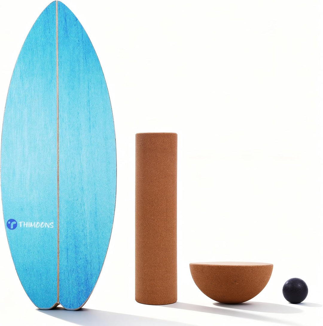 Surf Balance Board Set - Gleichgewichtstraining | Indoorboard Skateboard Indoor Surfboard | inkl.Rol