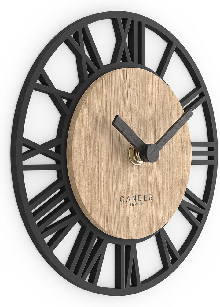 Cander Berlin MNU 2717 R Wanduhr Tischuhr lautlos 17 cm ohne Tickgeräusche analog Wohnzimmer modern