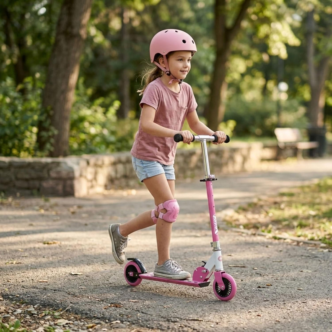 Best Sporting Scooter Kinder I klappbarer Tretroller I pink-weiss oder blau/schwarz I hochwertiger C