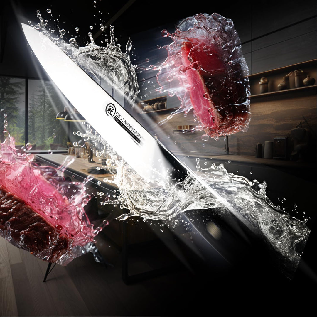 GRAND SHARP Chefmesser, Scharf Fleischmesser Kochmesser 20cm, Profi Messer Küchenmesser aus Hochwert