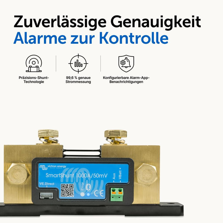 Victron Energy SmartShunt 1000 Amp Batteriewächter (Bluetooth) 1000A, 1000A