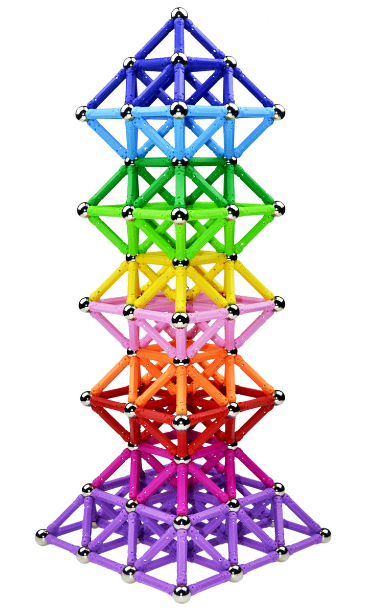 Beicarin 204 Stück Magnetische Bausteine, Spielzeug, Magnet Lernspielzeug, Magnetblöcke, Stapelspiel