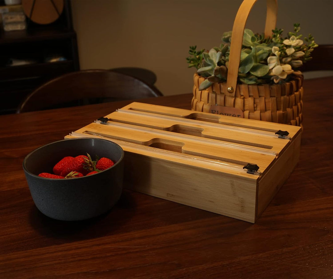 Folienschneider Küche Schublade Kompatibel mit 12" Rollen, 3 in 1 Frischhaltefolienspender Pergament