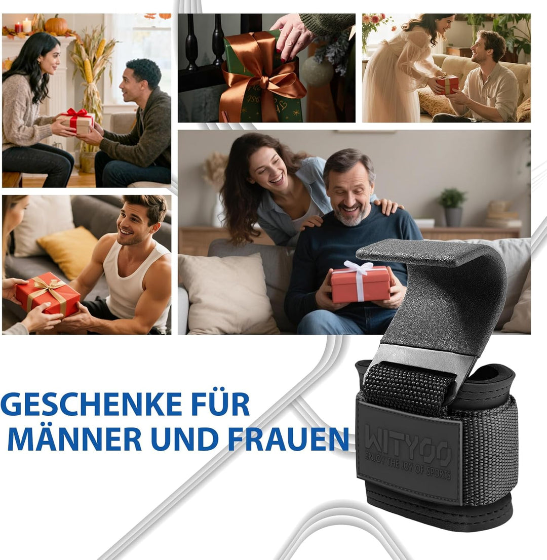 Zughilfen Haken Krafttraining, Fitness Powerlifting Weight Lifting Hook, Lifting Straps für Männer &