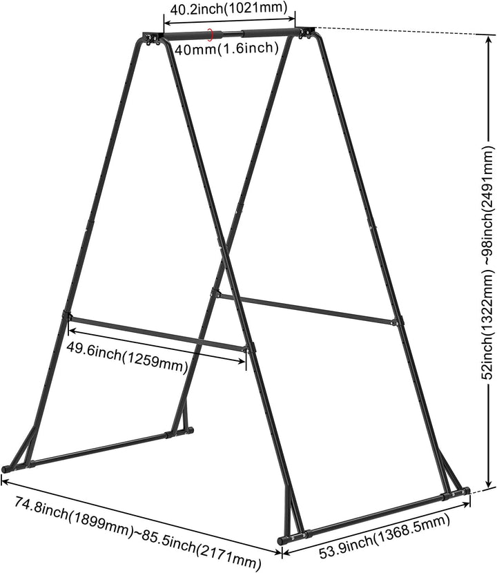 Kipika Klappbare Klimmzugstange, Aerial-Yoga-Gestell & Rahmen für Hängesessel, Höhenverstellbar, Sta