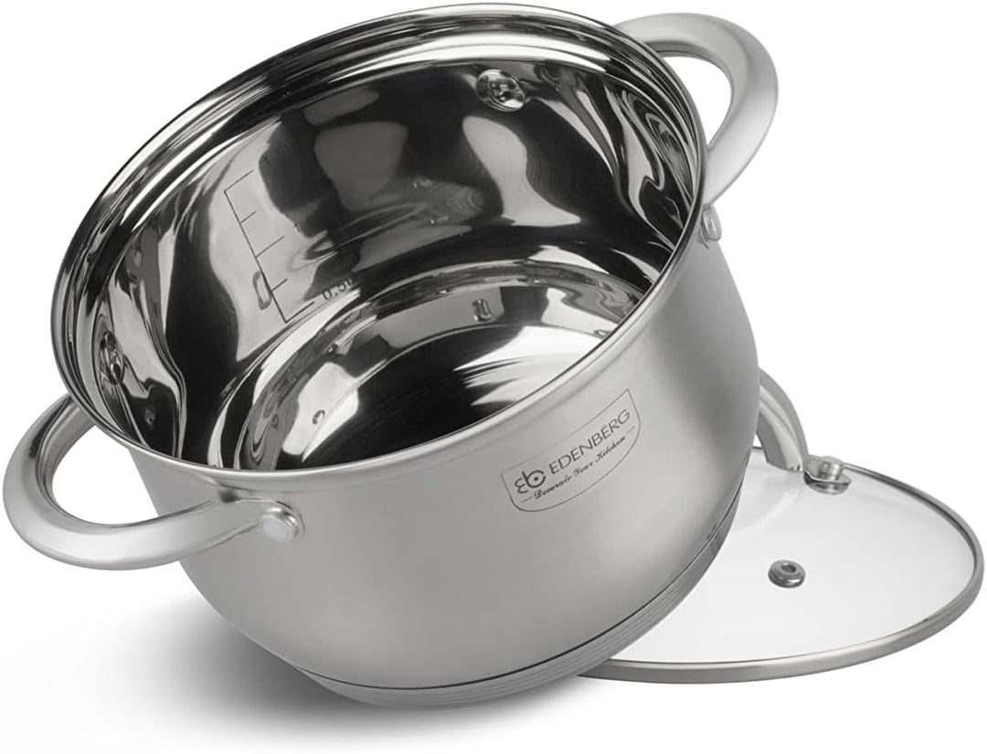 EDENBERG 10 TLG Topfset Induktion, Edelstahl Kochtopf Set Induktion | Induktions Töpfe Set, Töpfe In