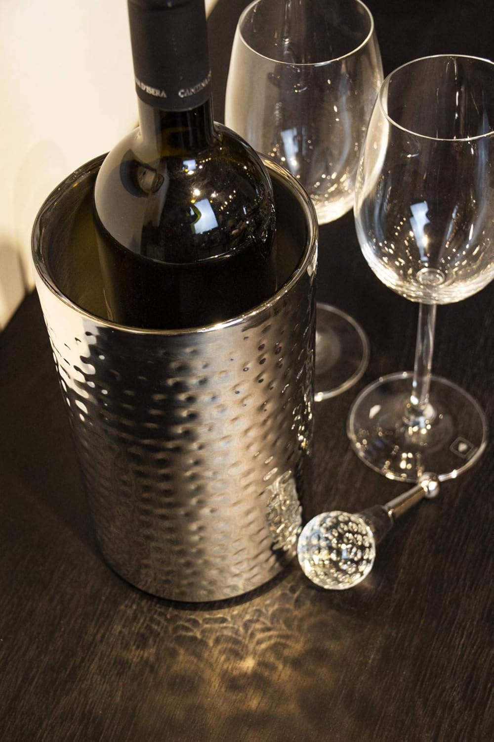 EDZARD Flaschenverschluss Golf für Champagner, Wein und Sekt, Höhe 10 cm, Golf Geschenk, Muranoglas-