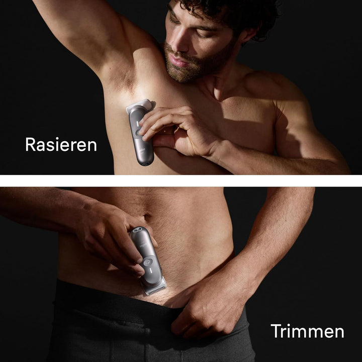 Braun Bodygroomer Series 7, Elektrischer Körperrasierer Herren mit 8 Zubehörteile, Kabelloser Trimme