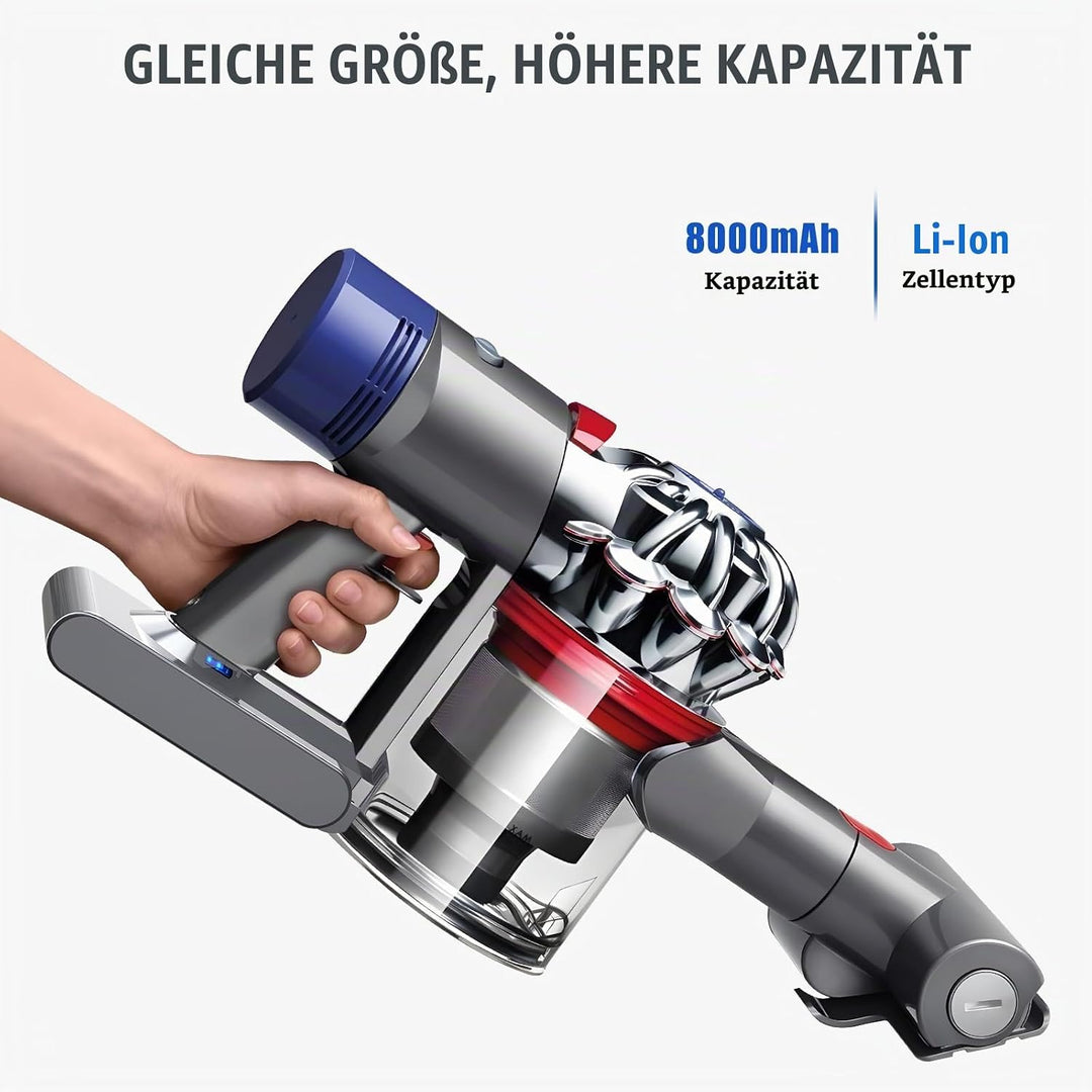 Vunzo 8000mAh V8 Ersatzakku für Dyson V8 Akku Kompatibel Absolute Animal Motorhead Absolute Pro SV10