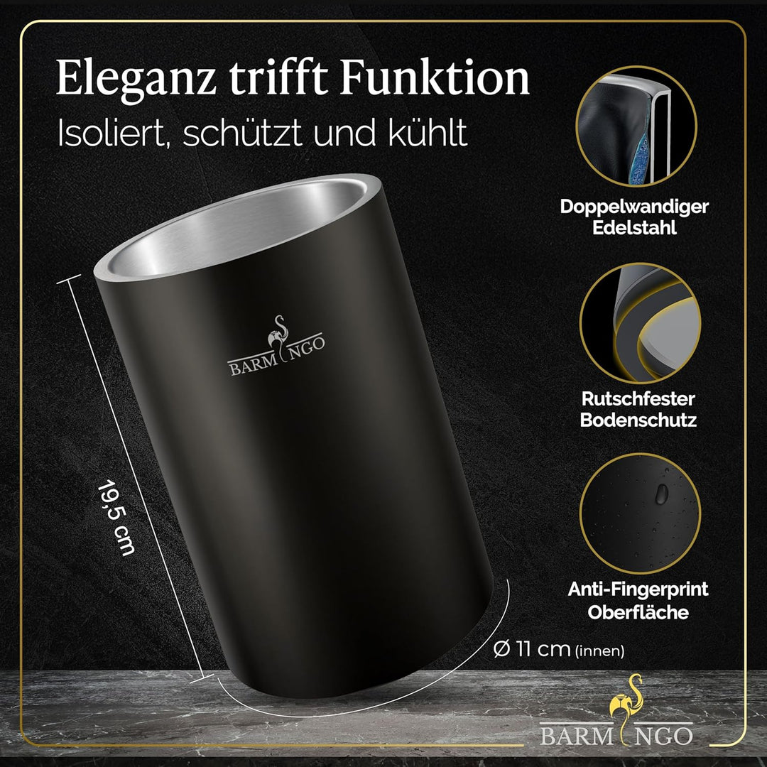 Weinkühler Edelstahl mit Kühlakkus – Getränkekühler & Flaschenkühler für Wein, Sekt, Champagner | Se