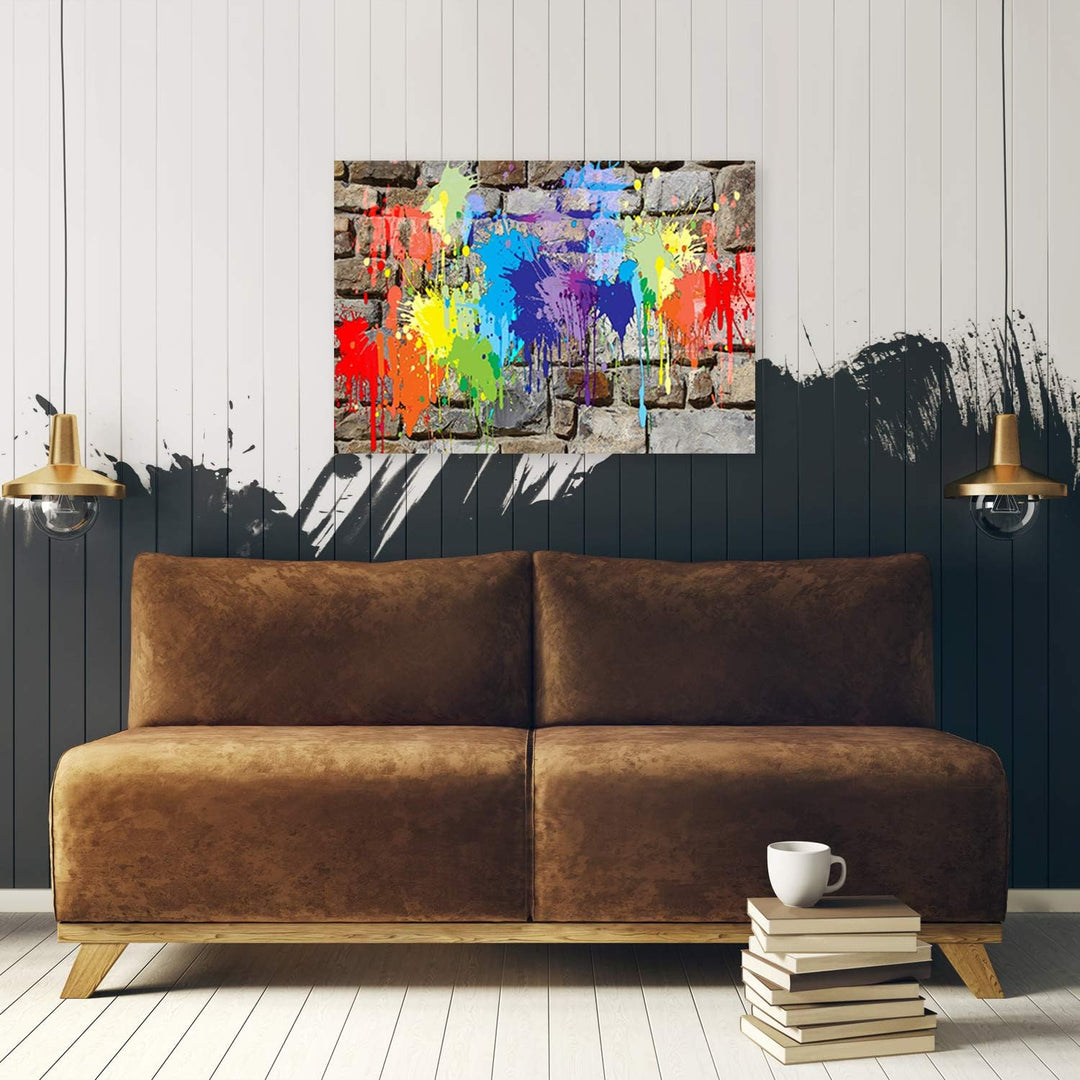 Wanddeko abstrakt Kunst modern Bilder für Wohnung mehrfarbig 100x70 cm M14505 100x70 cm, M14505 100x