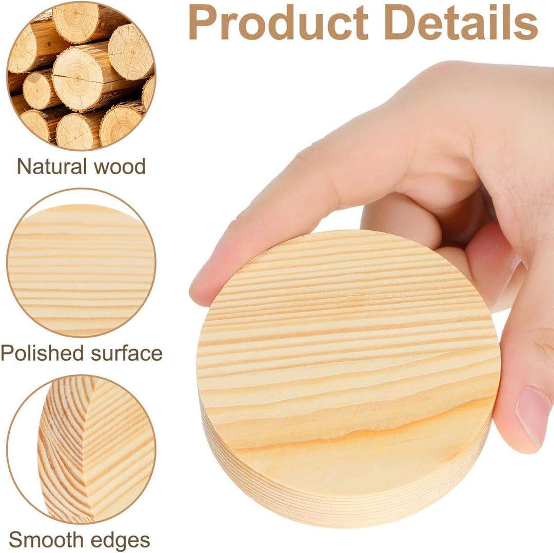 EXCEART Runde Holzscheiben 10 StüCk 8Cm Durchmesser 2Cm Dicke Unlackiert Poliert FüR Diy Malerei Bas