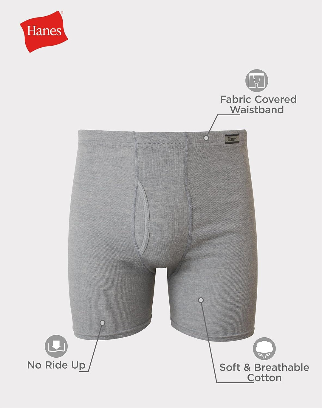 Hanes Herren Herren-Boxershorts, Ohne Etikett, 6er-Pack Retroshorts (6er Pack) S 6 Stück, Sortiert,