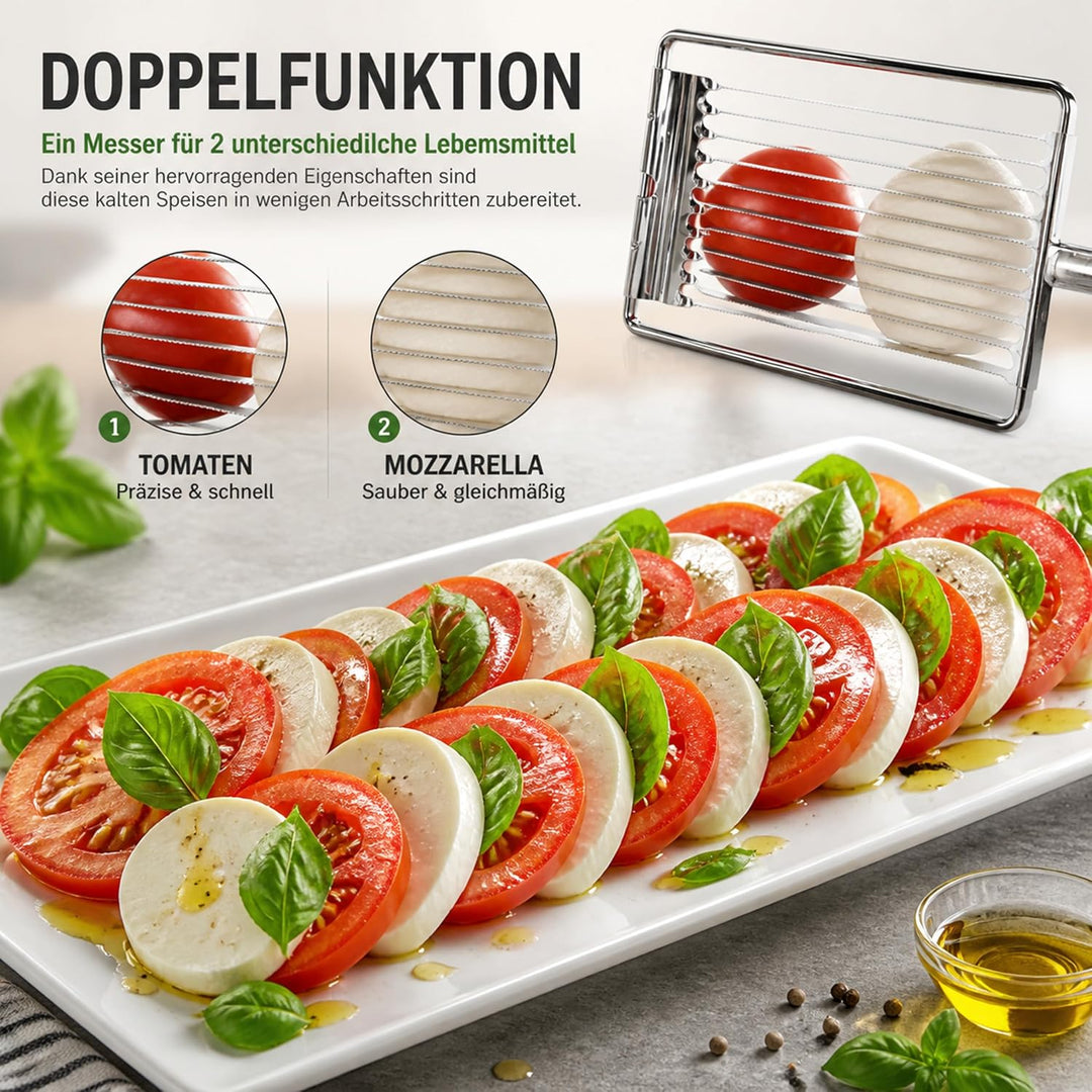 Kerafactum Tomatenmesser Tomaten Messer Tomatenschneider Obstschneider Mozarella Eierschneider Tomat
