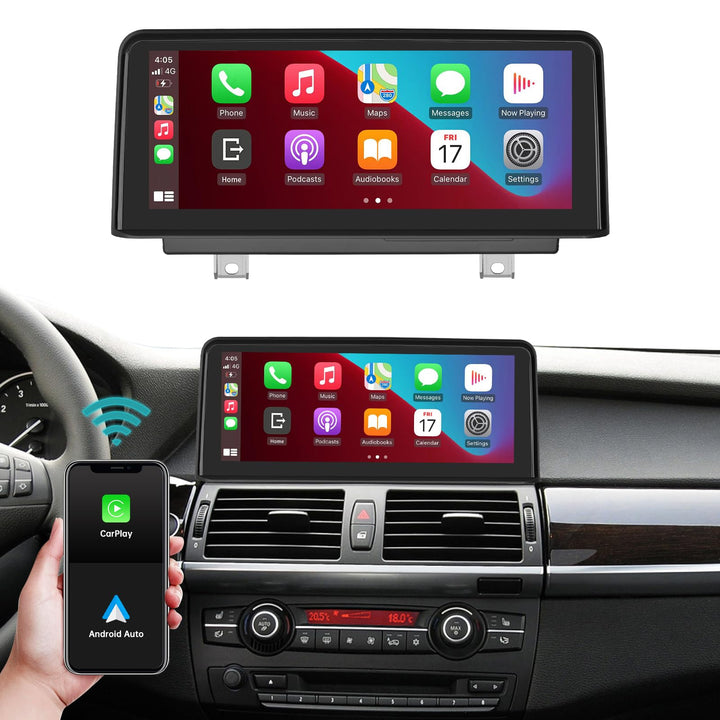 10,25 Zoll Touchscreen-Autoradio für BMW X5/X6 E70 E71 2011–2013 mit CIC-System, unterstützt Apple C