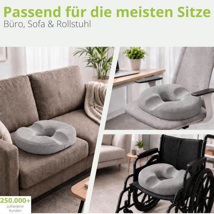 feela.® Orthopädisches Sitzring [3 Härtegrade] – Hämorrhoiden Sitzkissen mit Loch – nach OP &amp; Geburt