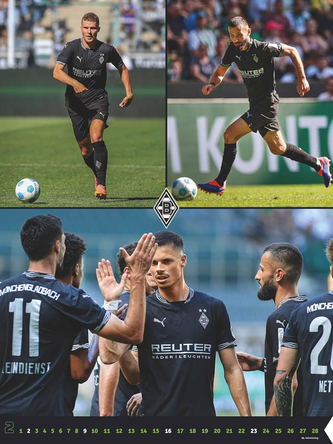 N NEUMANNVERLAGE - Borussia Mönchengladbach 2025 Posterkalender, 48x64cm, Fussball-Kalender mit Moti
