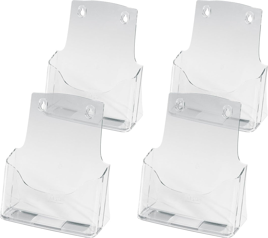 SIGEL LH112 Tisch-Prospekthalter DIN A5 aus hochwertigem Acryl, 4-er Pack - Prospektständer - Flyerh