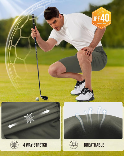 33,000ft Herren Golf Shorts UPF 50+ Stretch Shorts 10'' Bermuda Shorts Kurze Hose Dry Fit Causal Sho