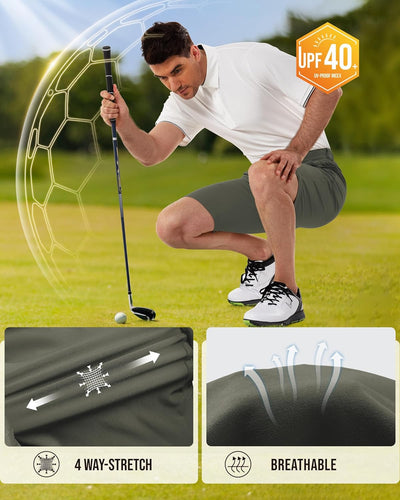 33,000ft Herren Golf Shorts UPF 50+ Stretch Shorts 10'' Bermuda Shorts Kurze Hose Dry Fit Causal Sho