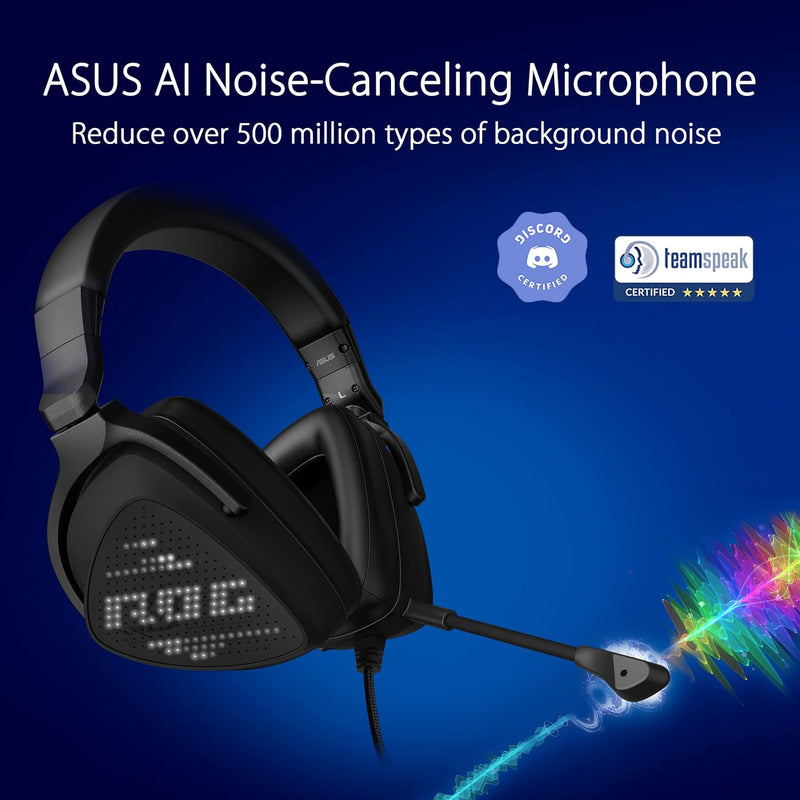 ASUS ROG Delta S Animate Leichtes USB-C-Gaming-Headset mit KI-Rauschunterdrückung Mikrofon, MQA-Rend