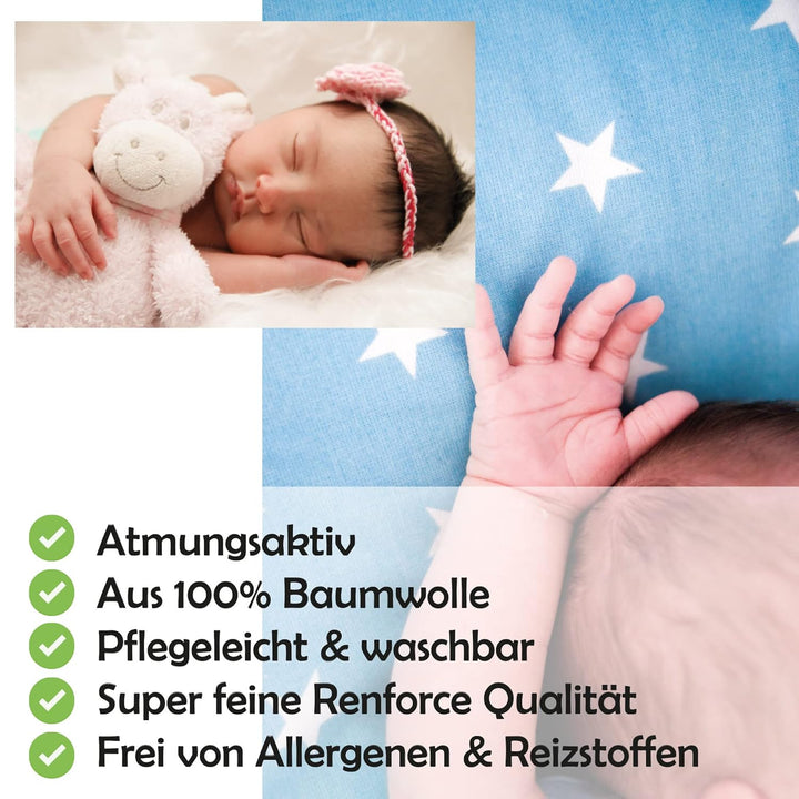 Bestlivings Kinder Bettwäsche 2-TLG (100x135cm / 40x60cm) Bettdecken Set, 100% Baumwolle - Babybettw