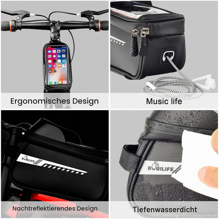 Fahrrad Front Rahmen Telefonhalter Tasche - Fahrrad Wasserdichtes Oberrohr Radfahren Handy GPS Mount