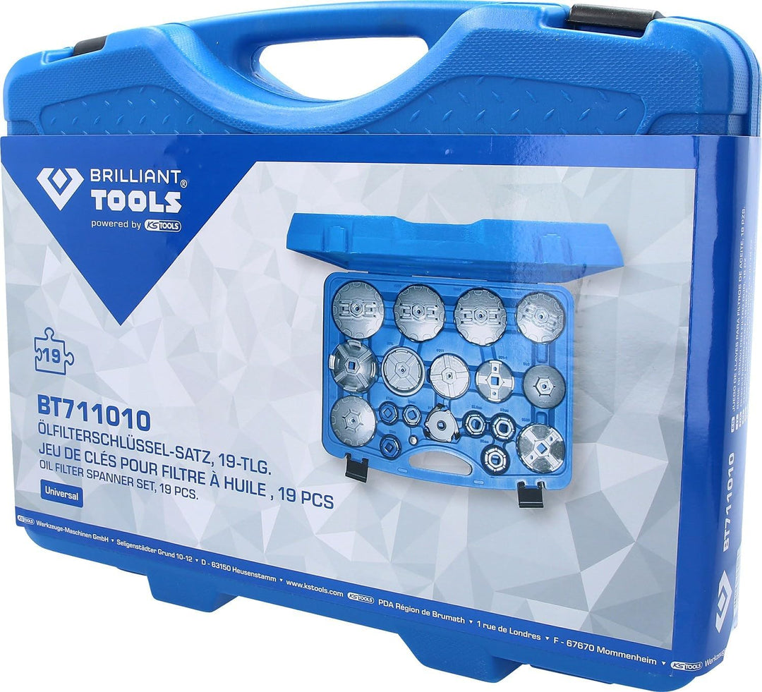 BRILLIANT TOOLS BT711010 Ölfilterschlüssel-Satz | 19-TLG, Powered by KS TOOLS