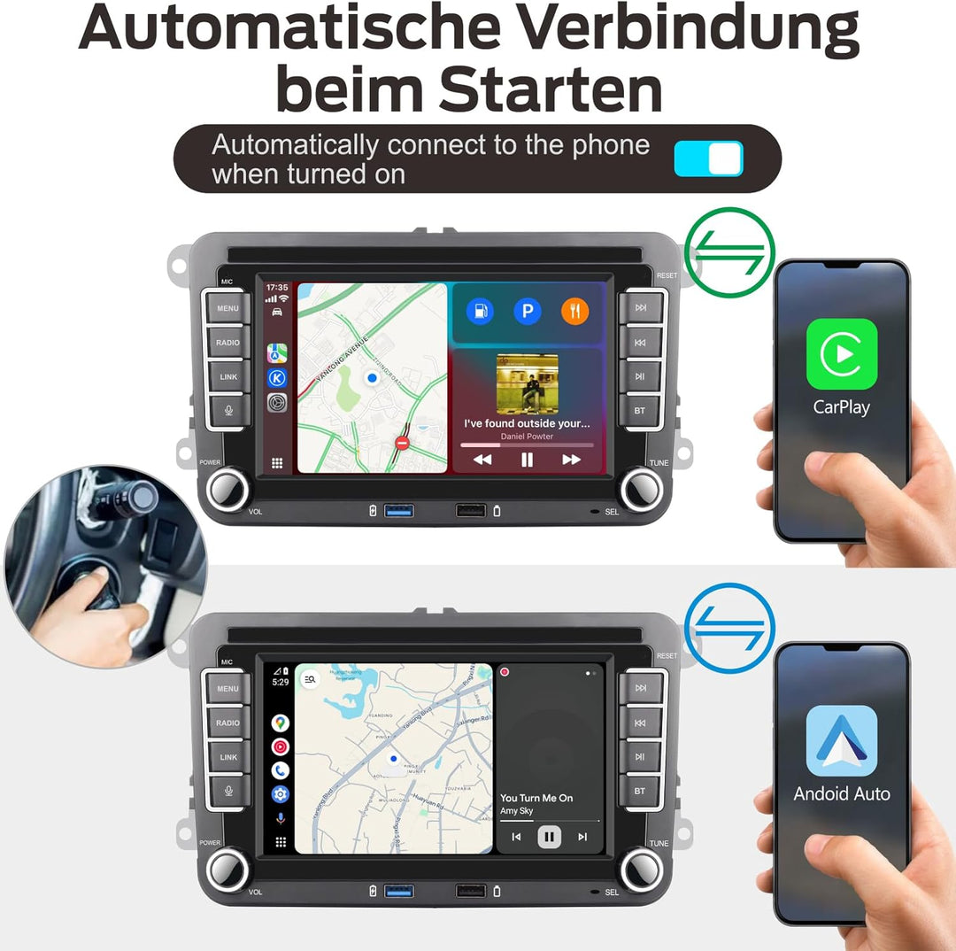 Linux Autoradio für VW Golf 5/6 Passat Jetta Caddy EOS T5 Tiguan Touran CC Polo, Plug & Play mit Ori