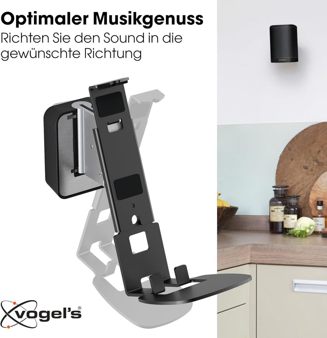 Vogel's SOUND 4201 Lautsprecher Wandhalterung für Sonos One (SL) und Play:1, Max. 5 kg, Neigbar -30°