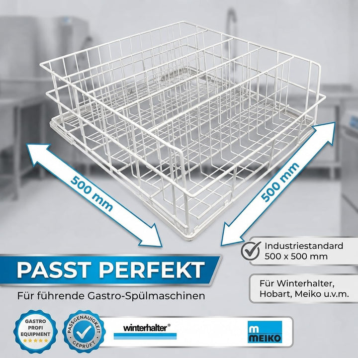 Spülkorb Drahtgitterkorb 500x500 mm - 5 Reihen Gastronomie Professional Gläserspülkorb vers. Grössen