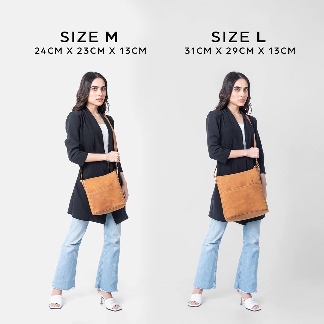 LEABAGS Leder Handtasche Damen I Premium Echtleder Umhängetasche I Schultertasche I Damentasche I Tr