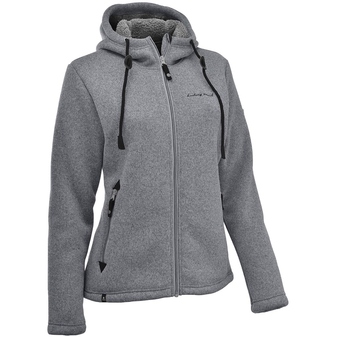 Maul Damen Chieming mit Kapuze Polar-strickfleece Jacke 40 Light Grey, 40 Light Grey