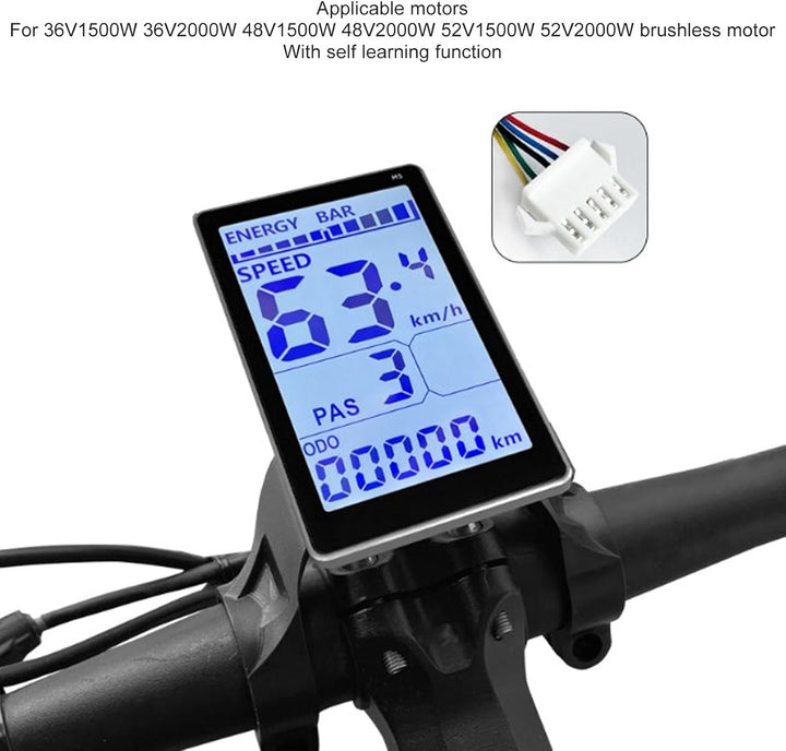 BuyWeek Brushless Motor Controller Kit für Elektrofahrrad, 36V 48V 52V 1500W 2000W 40A 3 Modus Sinus